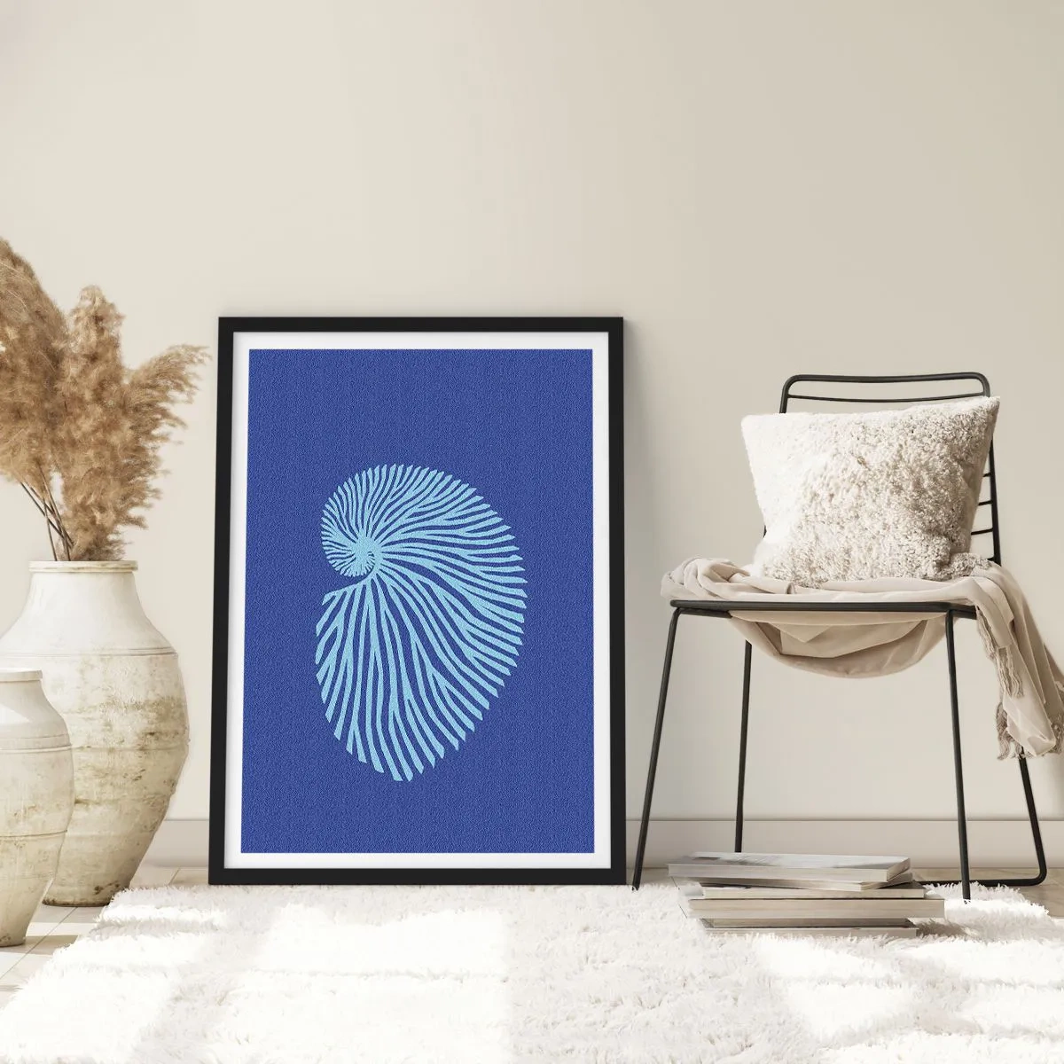 Poster in een zwarte lijst - De geboorte van de schelp - 30x40 cm