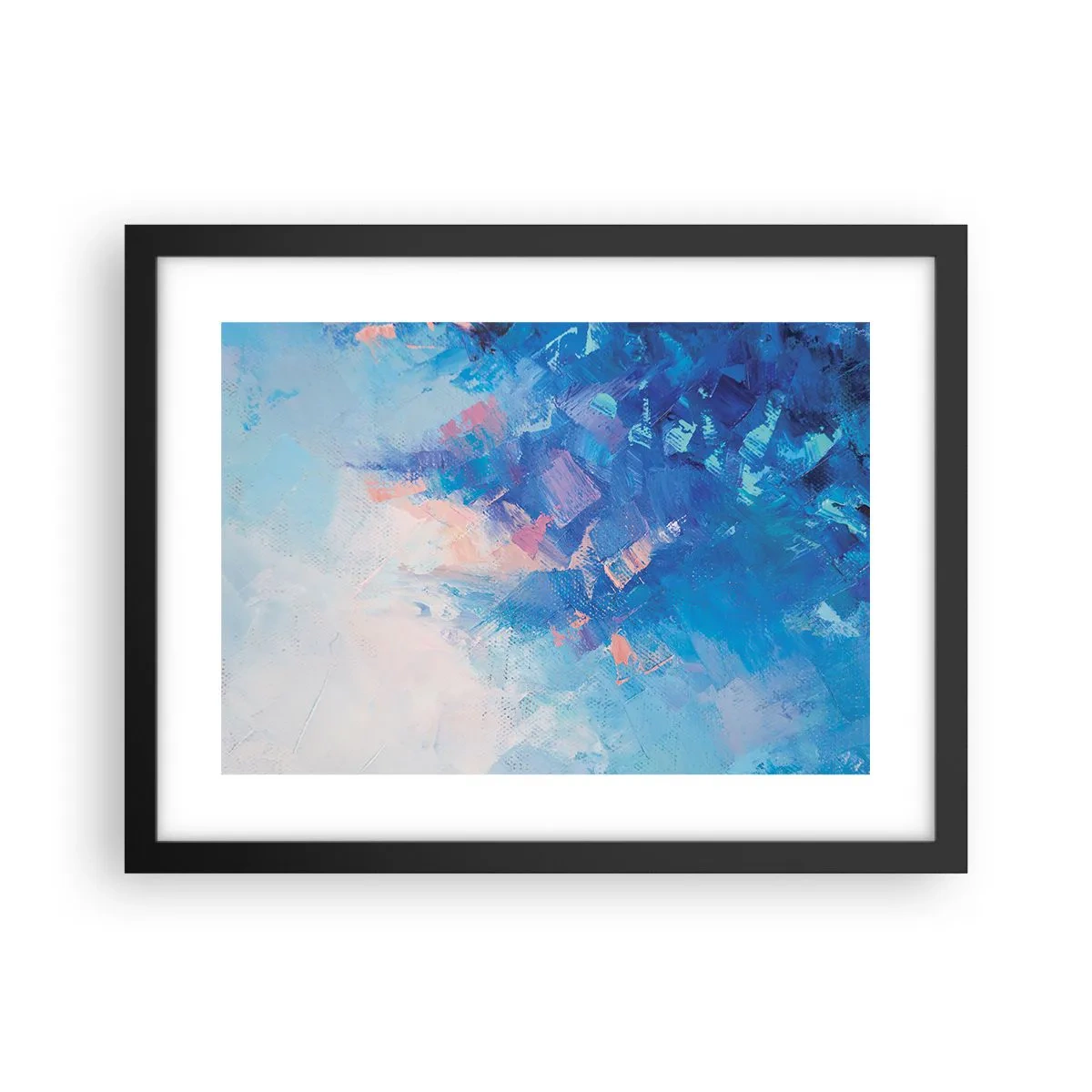 Poster in een zwarte lijst - Winter abstractie - 40x30 cm