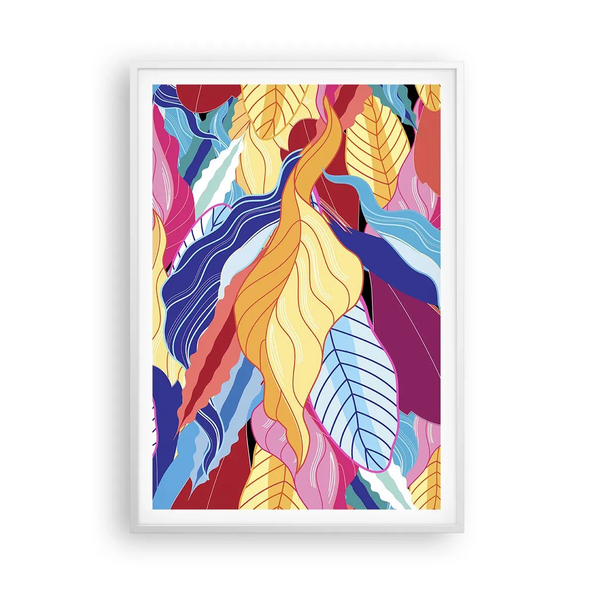 Poster in een witte lijst - Een kleurrijke puinhoop - 70x100 cm