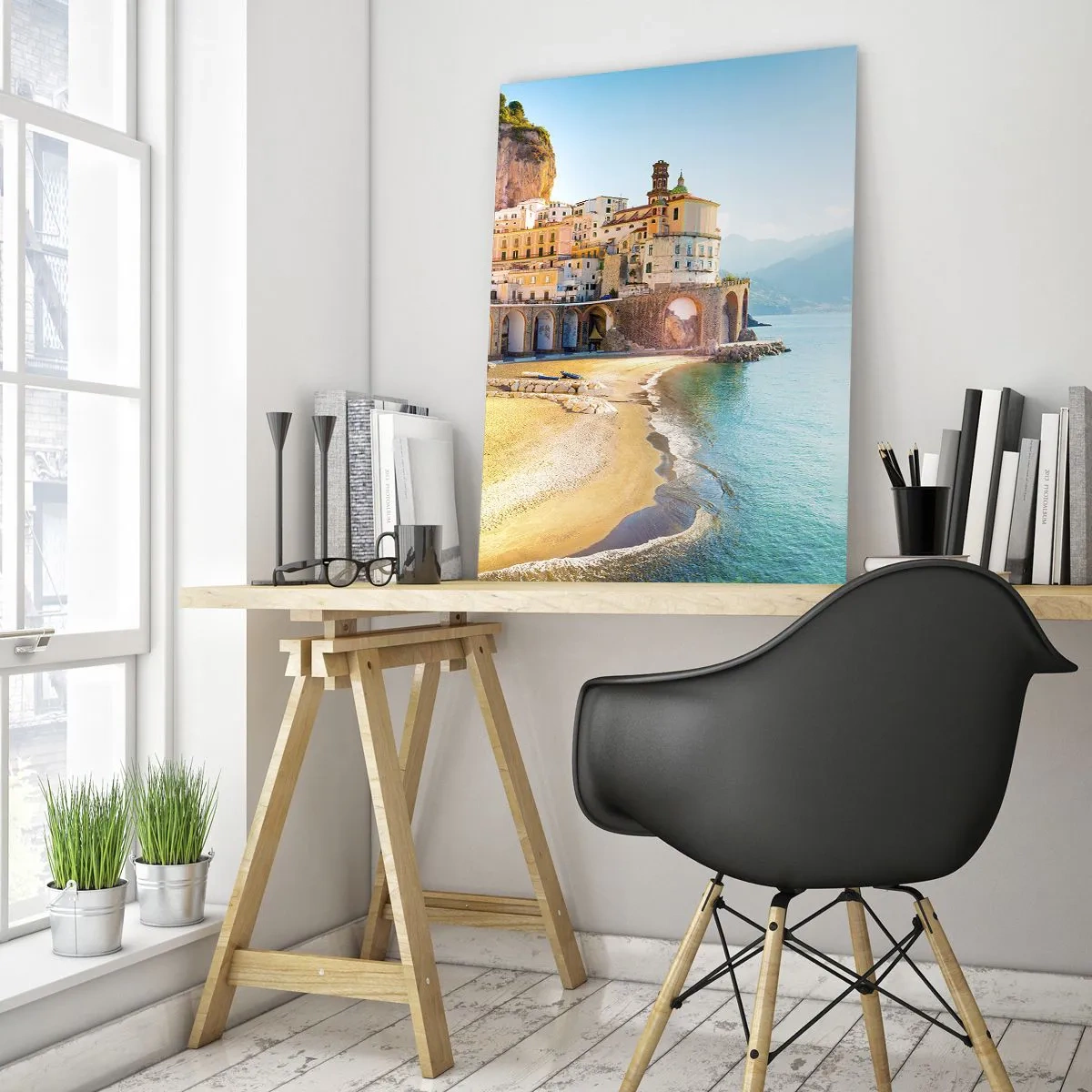 Schilderen op glas - De stad is ongelooflijk - 50x70 cm