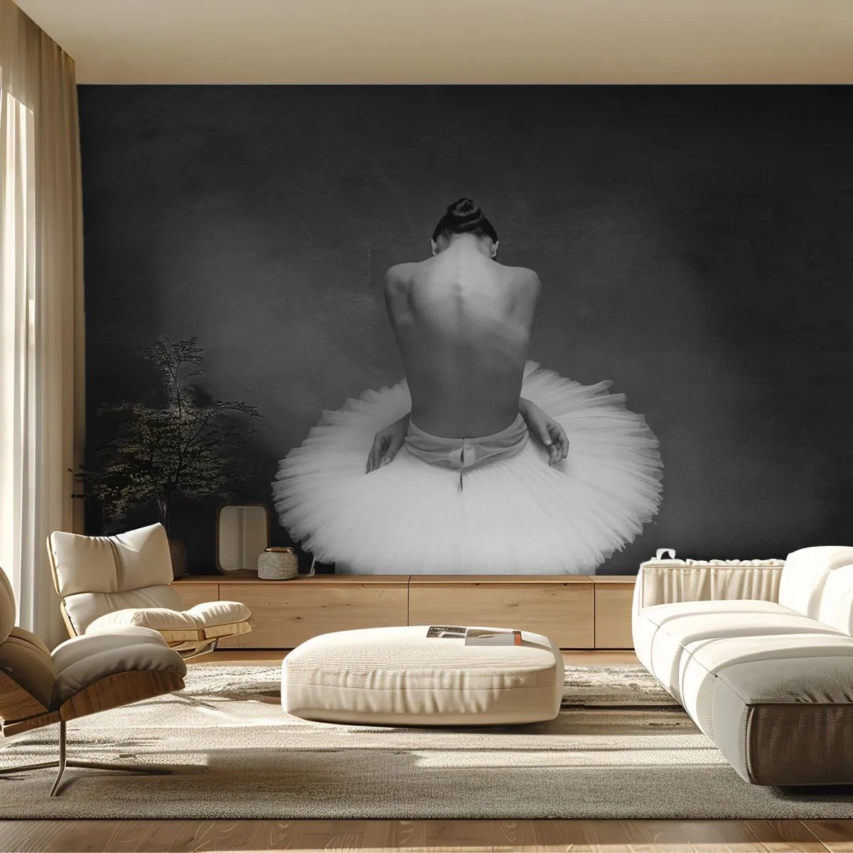 Fotobehang Standard Eco - Het bloeit gewoon - Ballerina, Dans, Ballet - 300x210 cm