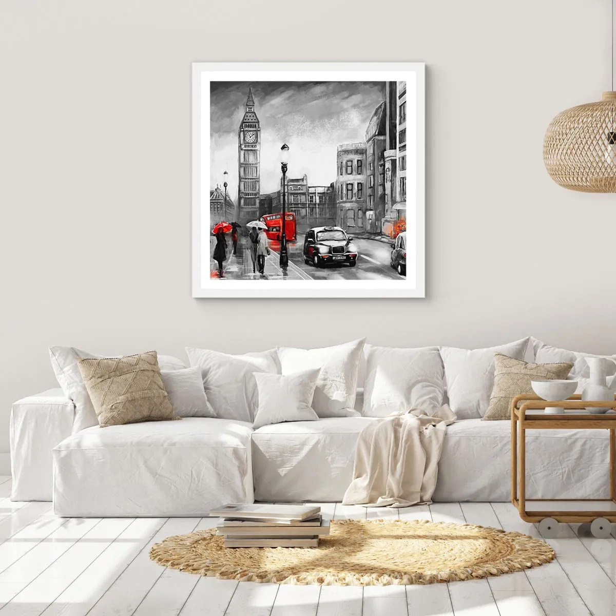 Poster in een witte lijst - Helemaal geen grijze stad - 30x30 cm