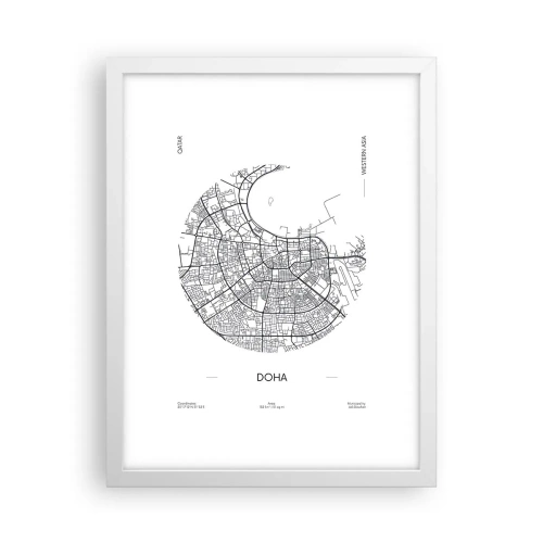 Poster in een witte lijst - Anatomie van Doha - 30x40 cm