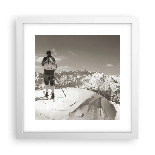 Poster in een witte lijst - En de bergen blijven onveranderd - 30x30 cm