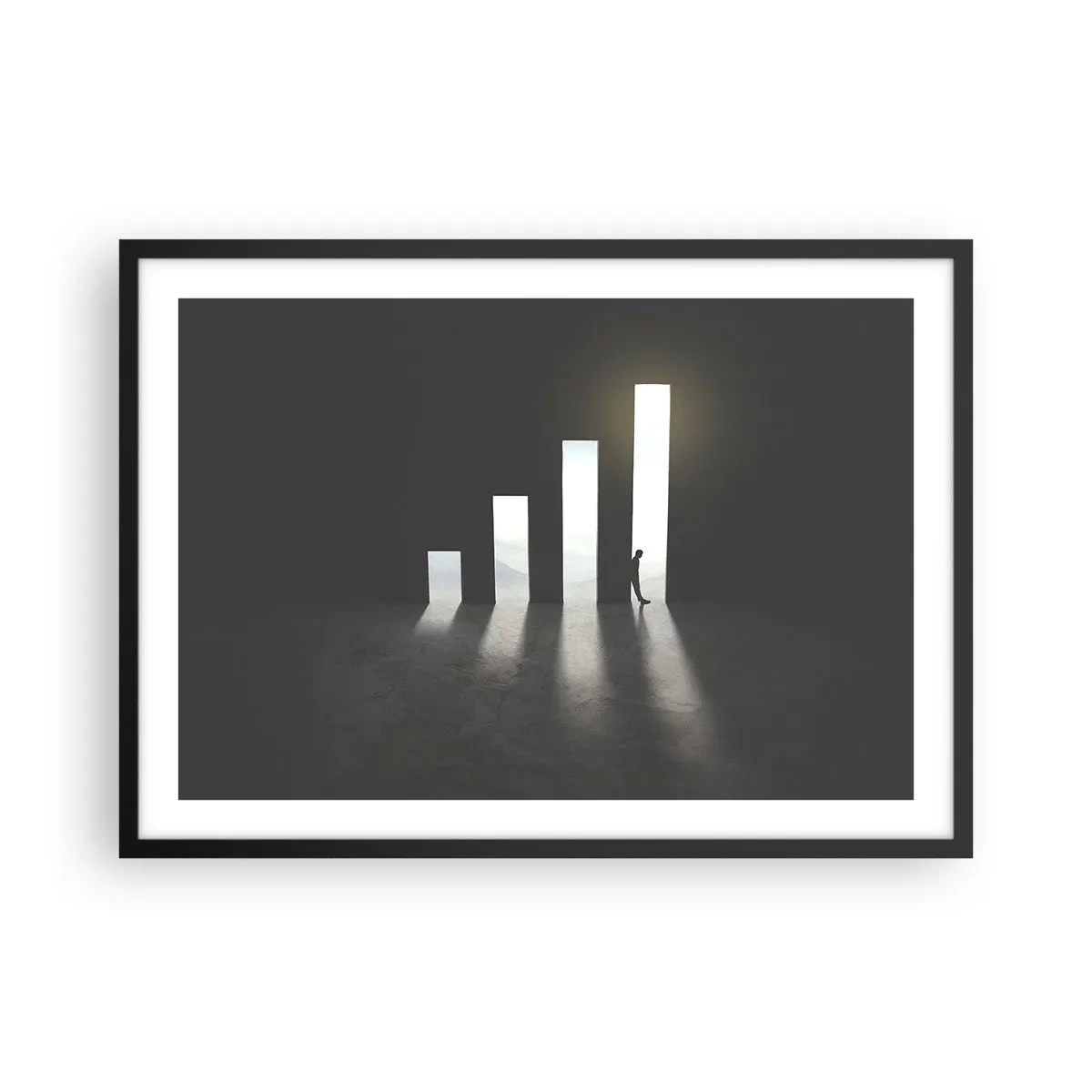 Poster in een zwarte lijst - Succes - impressie - 70x50 cm