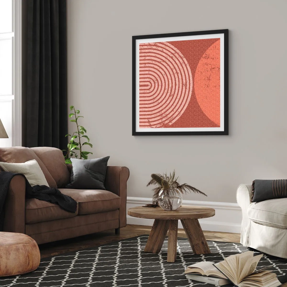 Poster in een zwarte lijst - Een nauwe band - 60x60 cm