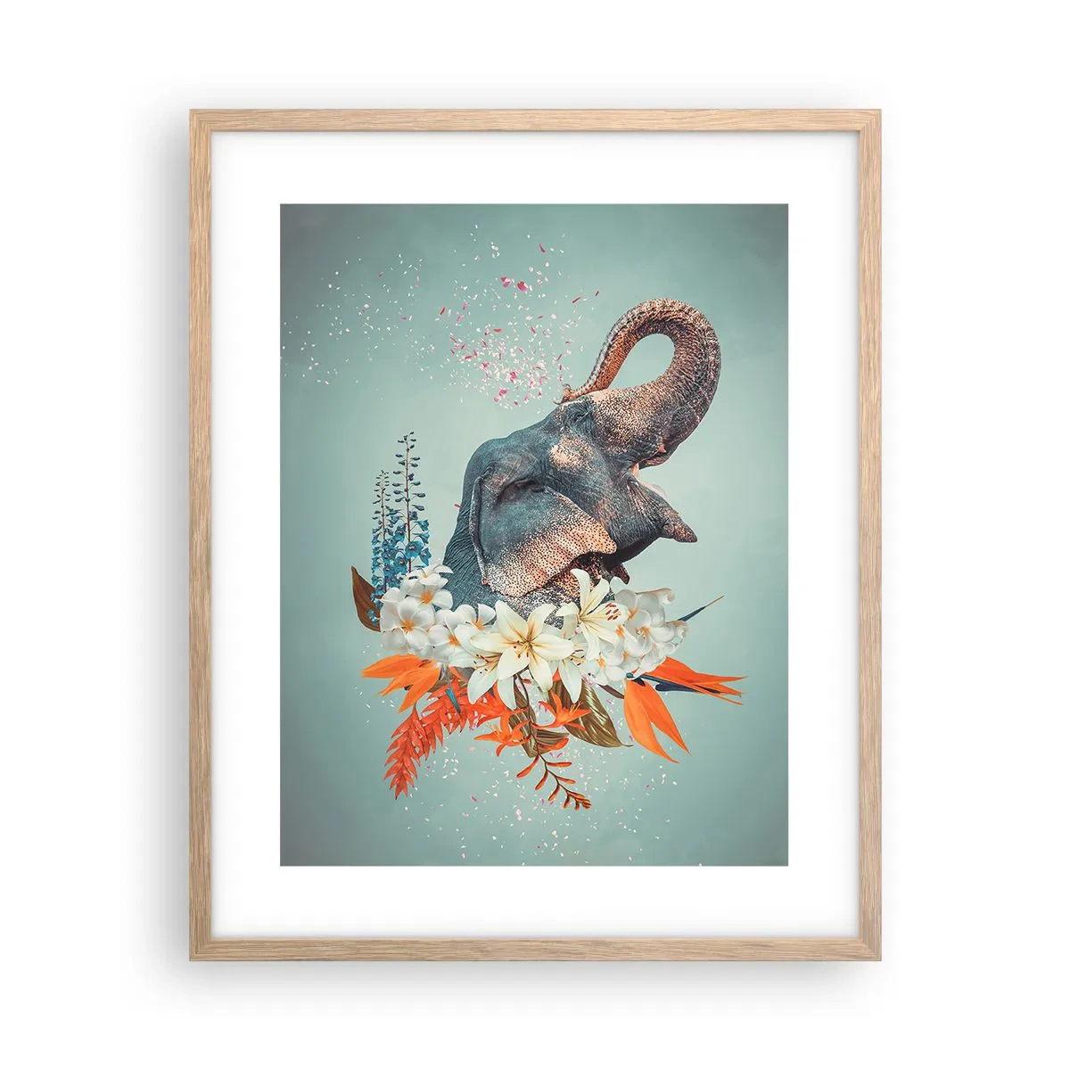 Een poster in een licht eiken lijst - Een gebrul van vreugde - 40x50 cm