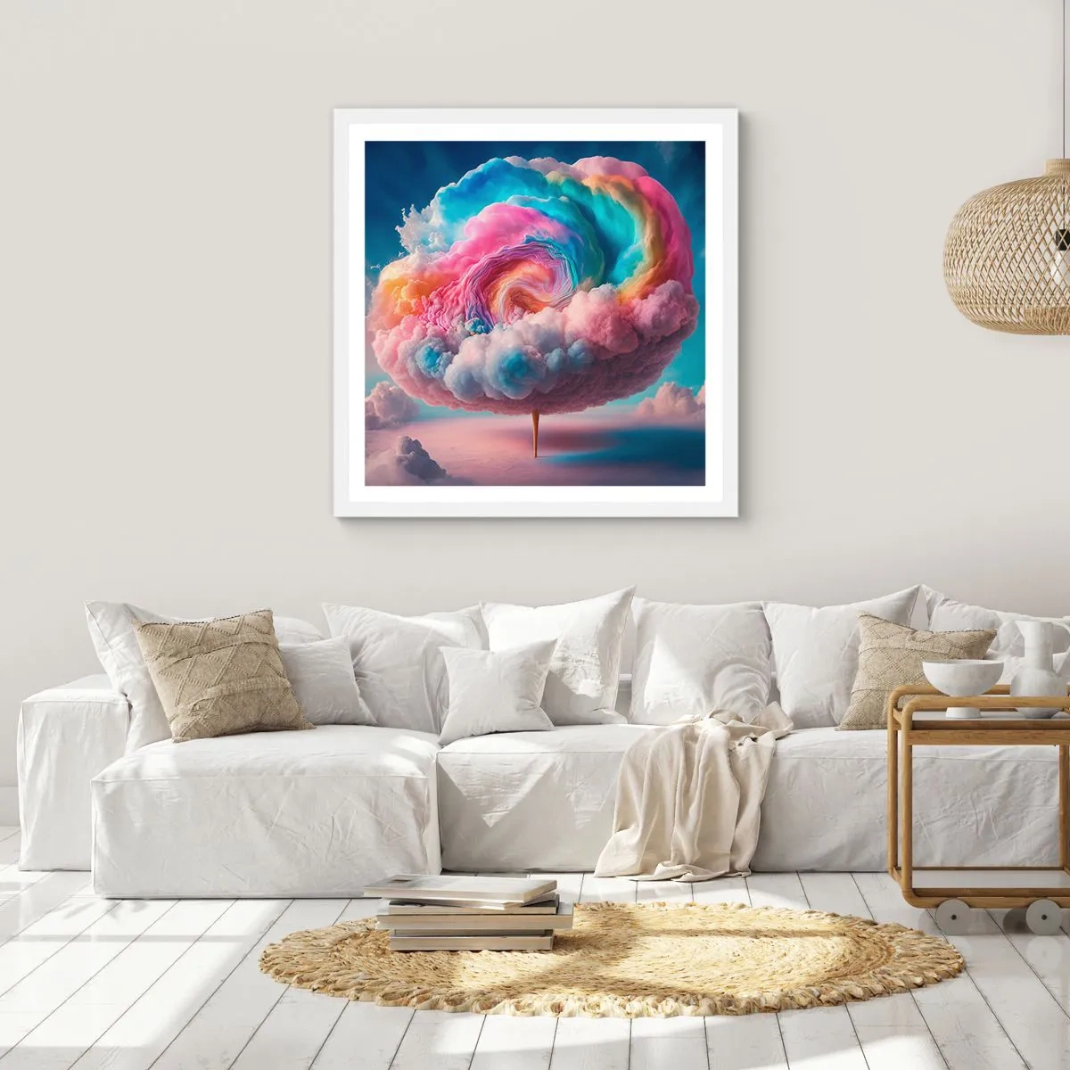 Poster in een witte lijst - De droom van een pretpark - 40x40 cm