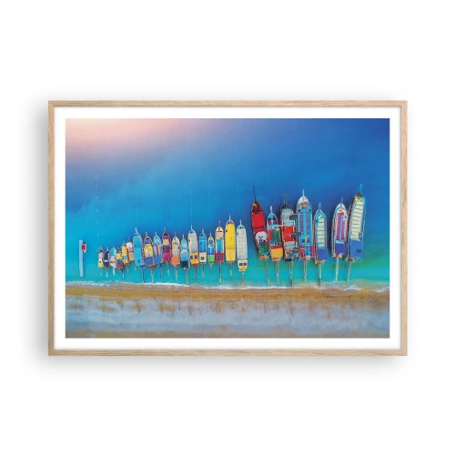 Een poster in een licht eiken lijst - Vanuit vogelperspectief - 100x70 cm