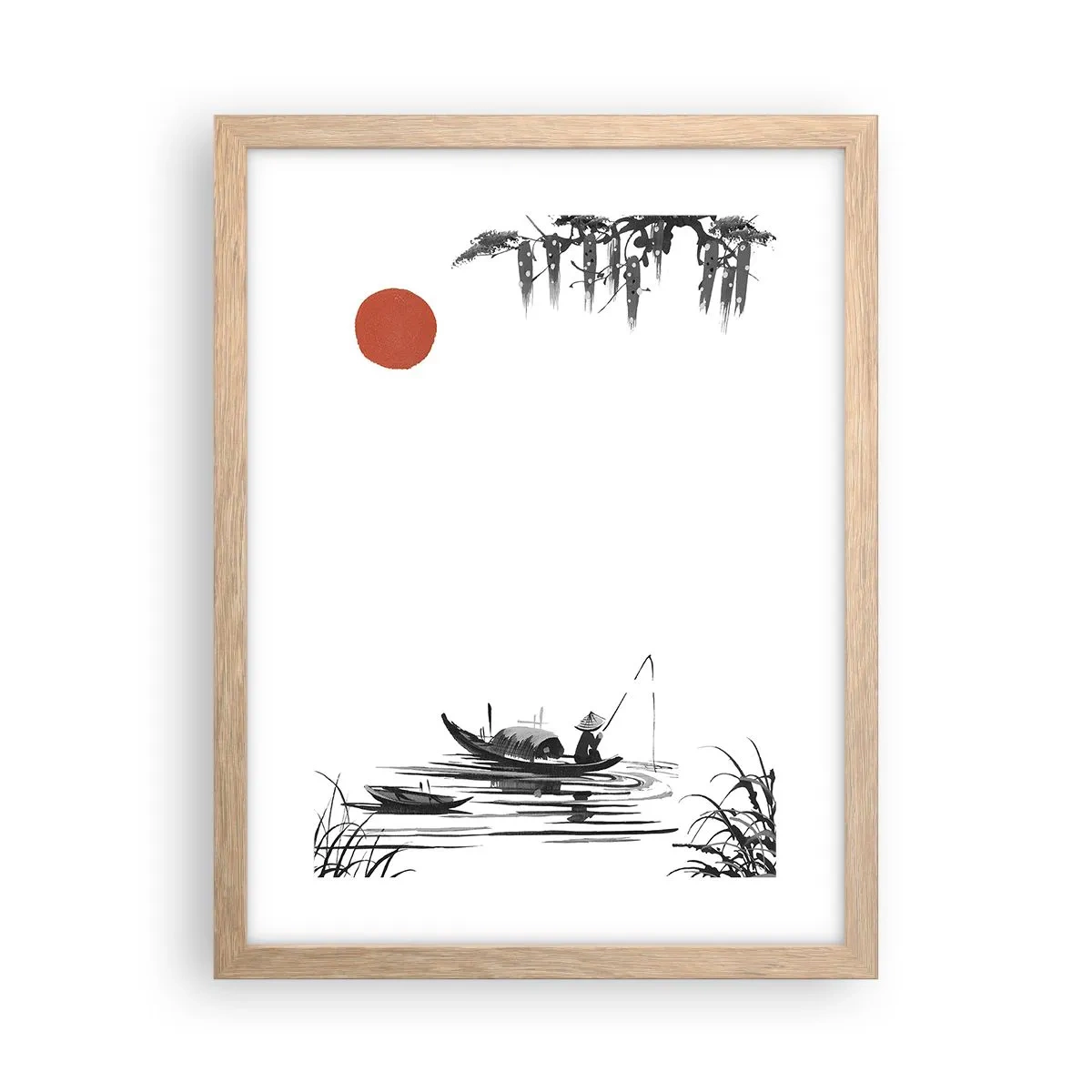 Een poster in een licht eiken lijst - Aziatische middag - 30x40 cm