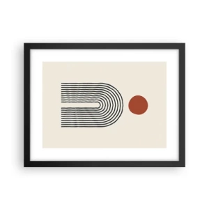 Poster in een zwarte lijst - Magnetisme van vormen en kleuren - 40x30 cm