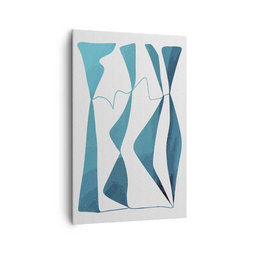 Schilderen op canvas - Abstractie: turquoise verbinding - 80x120 cm