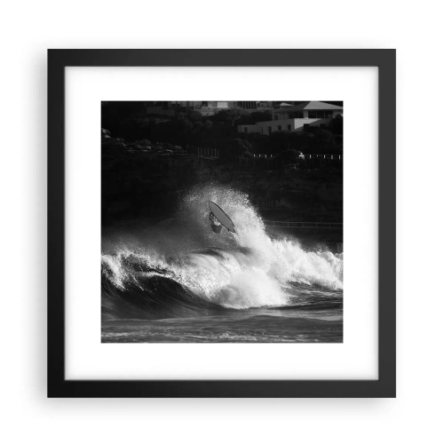 Poster in een zwarte lijst - Uitdaging aanvaard! - 30x30 cm