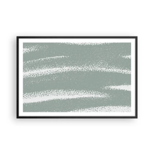 Poster in een zwarte lijst - Abstractie in een winterklimaat - 91x61 cm