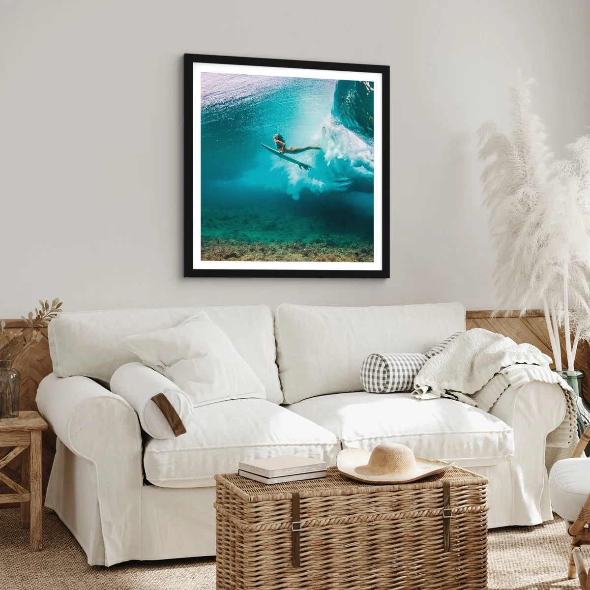 Poster in een zwarte lijst - Onderwaterwereld - 30x30 cm