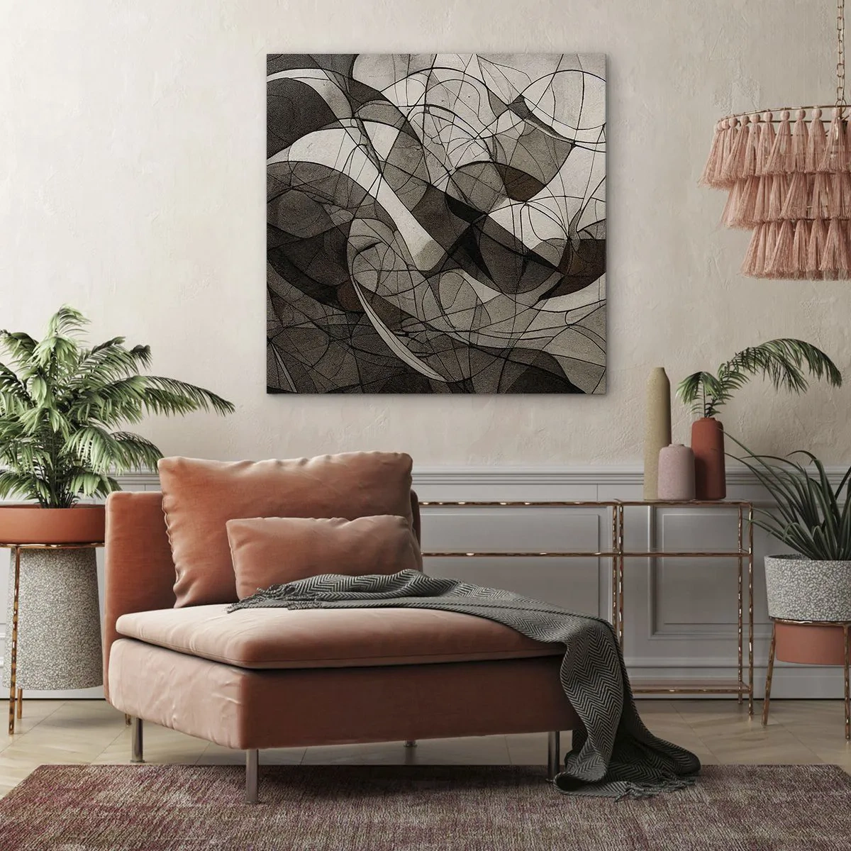 Schilderen op canvas - Circulatie van aardekleuren - 40x40 cm