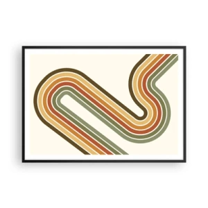 Poster in een zwarte lijst - Zigzag naar het doel - 100x70 cm