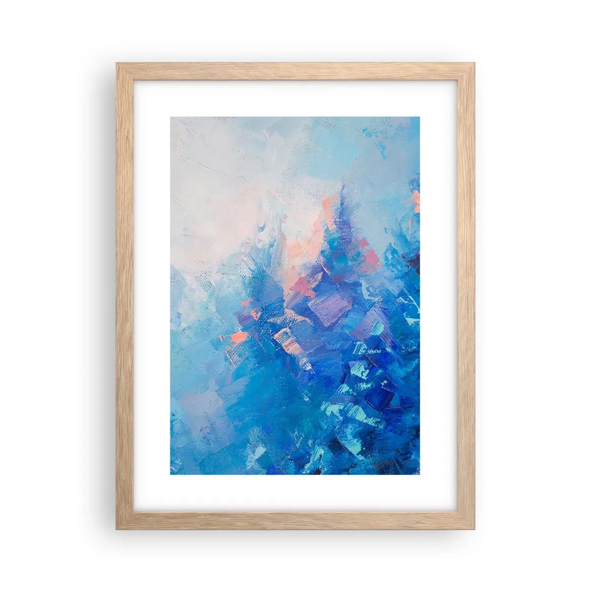 Een poster in een licht eiken lijst - Winter abstractie - 30x40 cm