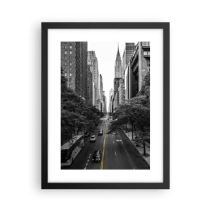 Poster in een zwarte lijst - New York ochtend - 30x40 cm