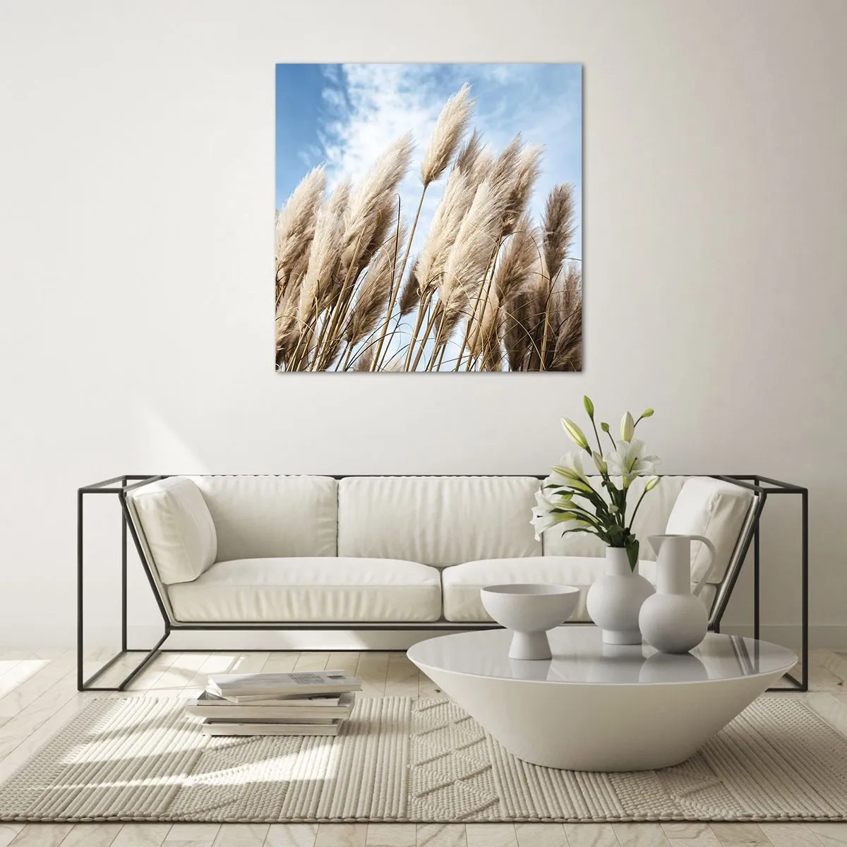 Schilderen op glas - Zonnige en winderige streling - 60x60 cm