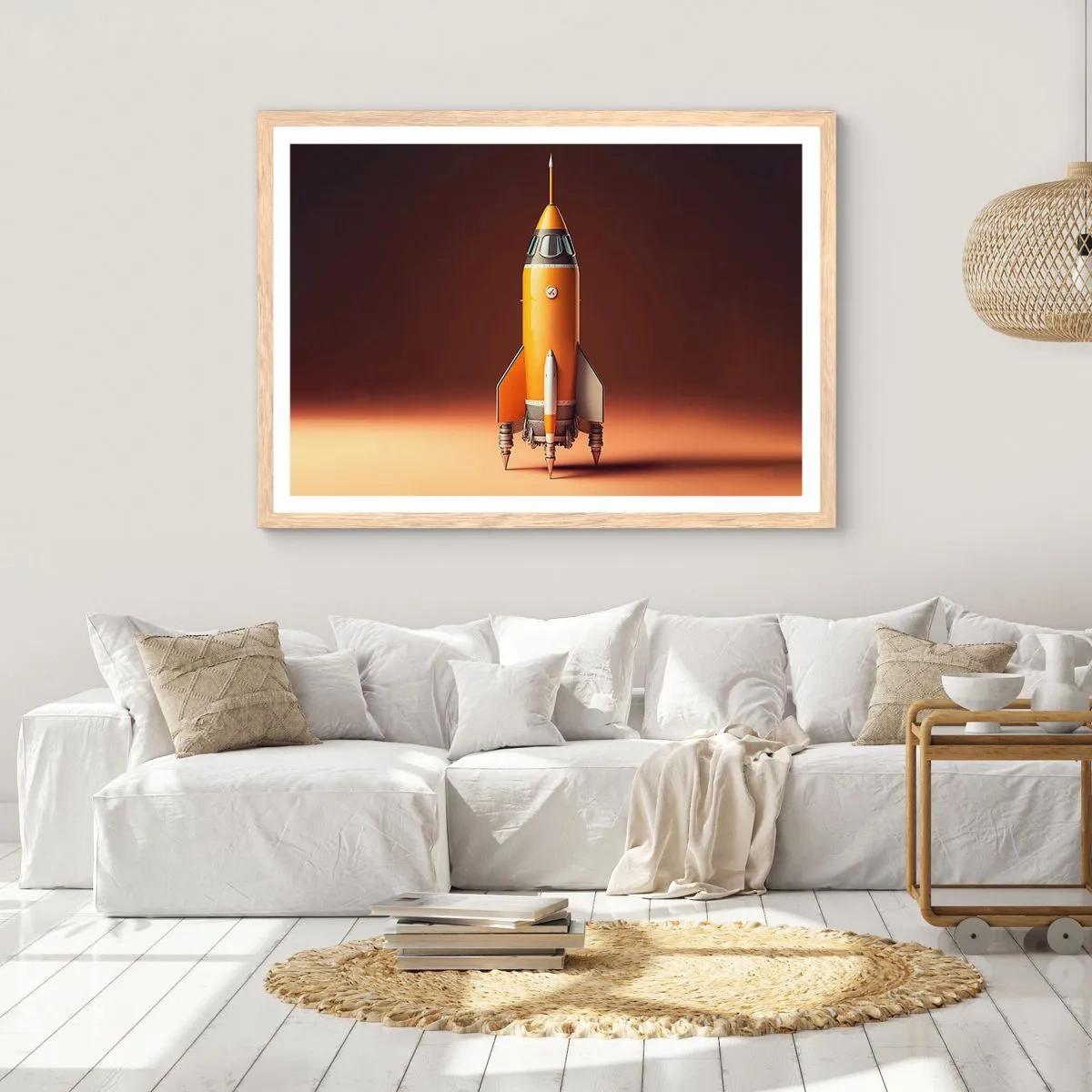 Een poster in een licht eiken lijst - Het begint met een droom - 70x50 cm
