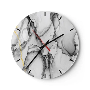 Wandklok - Klok - Compositie met een gouden motief - 40x40 cm