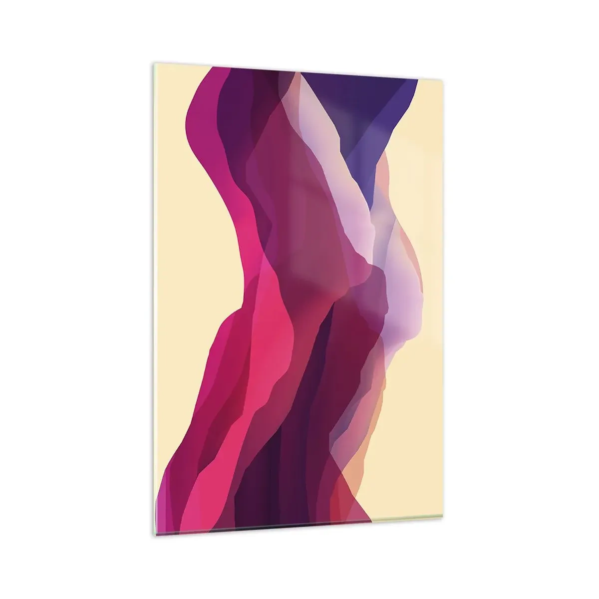 Schilderen op glas - Paarse golven - 80x120 cm