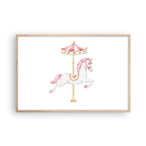 Een poster in een licht eiken lijst - Hij raakte de grond rennend - 91x61 cm