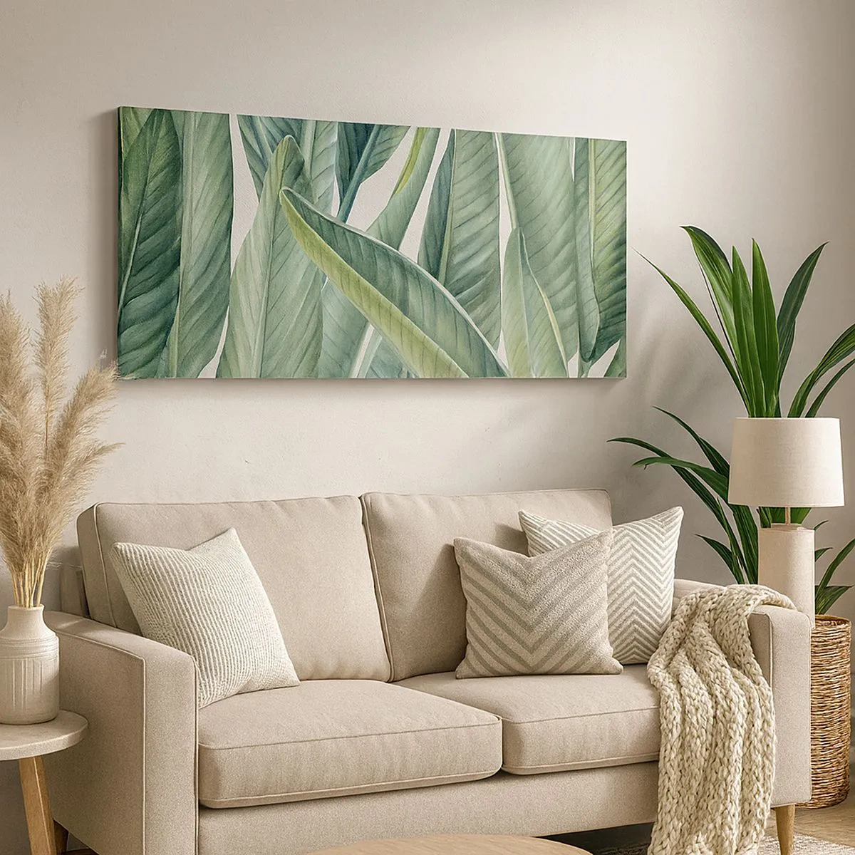 Schilderen op canvas - Groen zelf - 100x40 cm