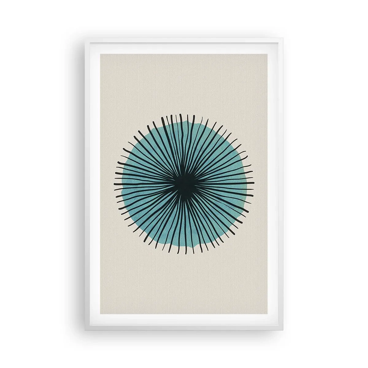 Poster in een witte lijst - Stralend in het blauw - 61x91 cm