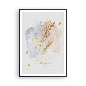 Poster in een zwarte lijst - Gouden explosie - 70x100 cm