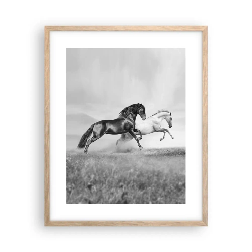 Een poster in een licht eiken lijst - Engelen en duivels - 40x50 cm