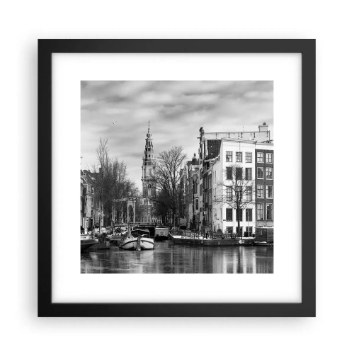 Poster in een zwarte lijst - Amsterdamse sferen - 30x30 cm