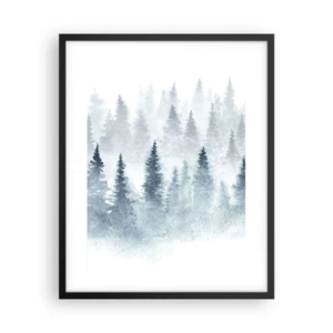 Poster in een zwarte lijst - Gehuld in mist - 40x50 cm