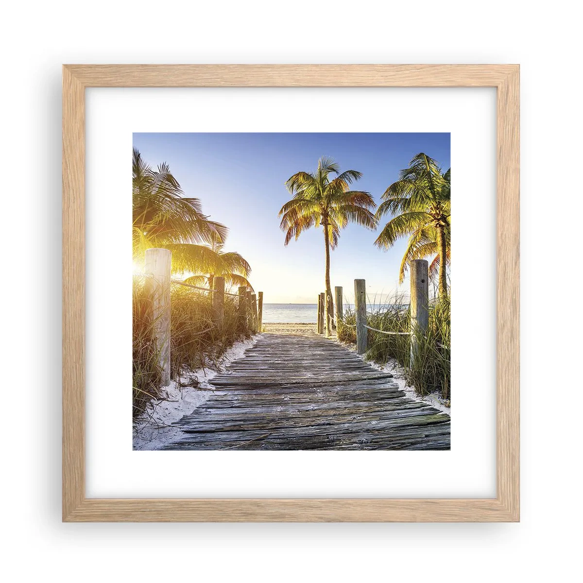 Een poster in een licht eiken lijst - Rechtstreeks naar het paradijs - 30x30 cm
