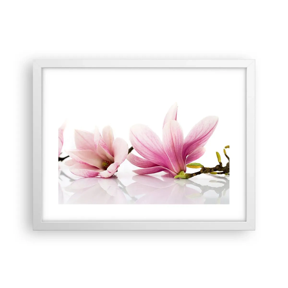 Poster in een witte lijst - Delicaat als een lentebriesje - 40x30 cm