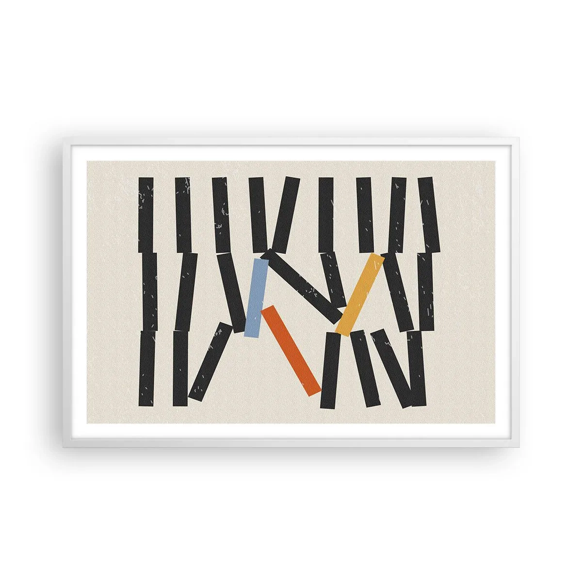 Poster in een witte lijst - Domino – compositie - 91x61 cm
