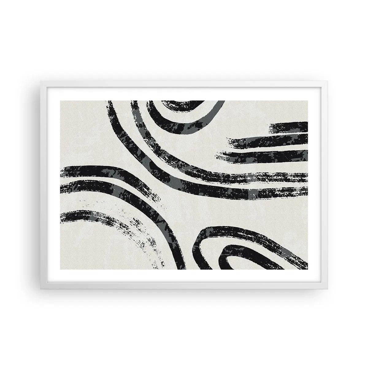 Poster in een witte lijst - Half gestopt - 70x50 cm