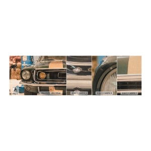 Fotobehang Monster Premium Canvas - Ontmoeting met een legende - Auto, Automobiel, Ouderwets - 100x30 cm