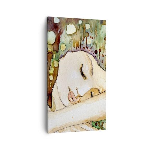 Schilderen op canvas - Een smaragd-violette droom - 45x80 cm