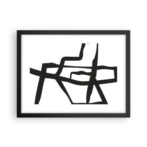 Poster in een zwarte lijst - Zwart-wit ontwerp - 40x30 cm