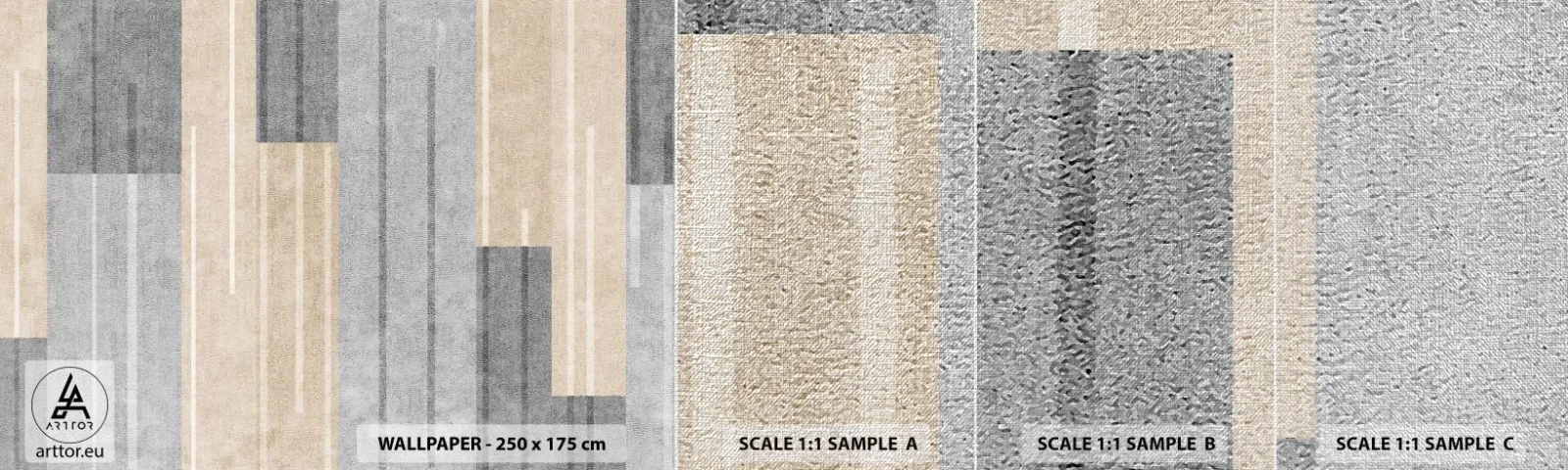 Fotobehang Monster Premium Canvas - Compositie: houd verticaal - Abstractie, Lijnen, Pastel - 100x30 cm