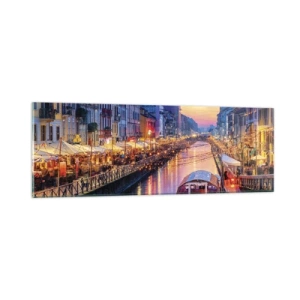 Schilderen op glas - Een avond vol licht en plezier - 90x30 cm