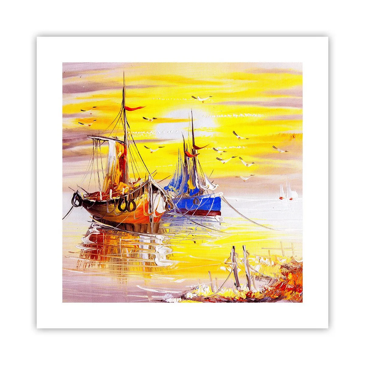Poster - Een welverdiende rust in de haven - 40x40 cm