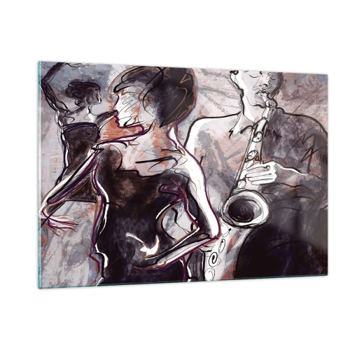 Schilderen op glas - Los op in de muziek - 120x80 cm