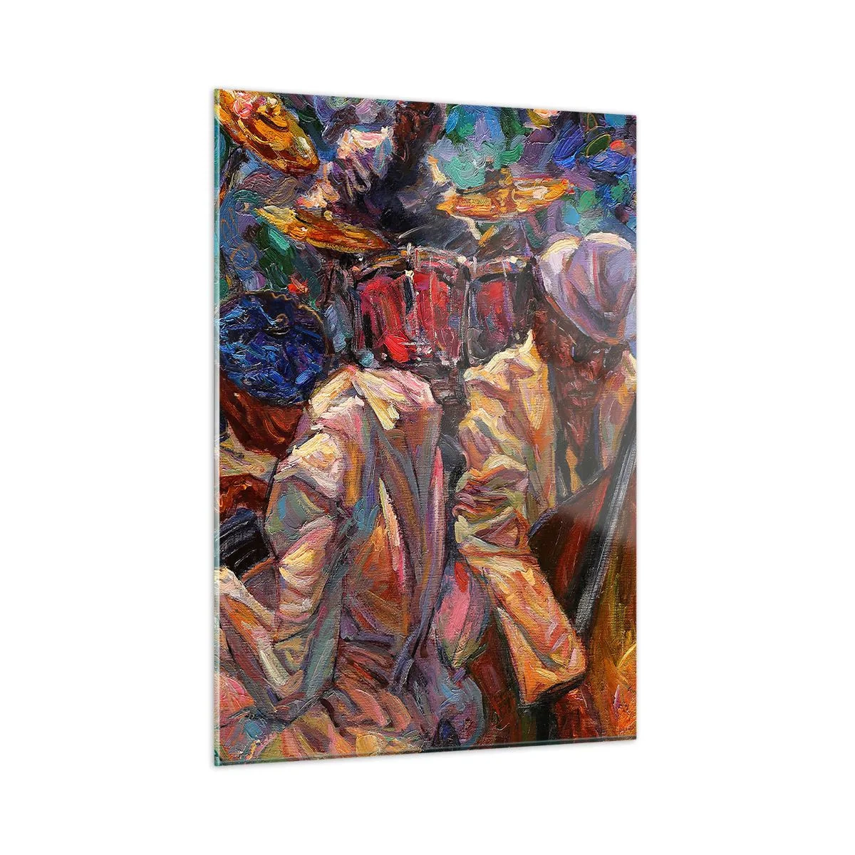 Schilderen op glas - In hetzelfde ritme - 50x70 cm