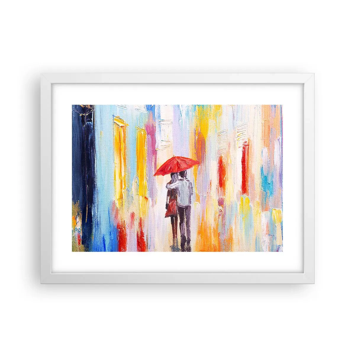 Poster in een witte lijst - Laat het maar regenen - 40x30 cm