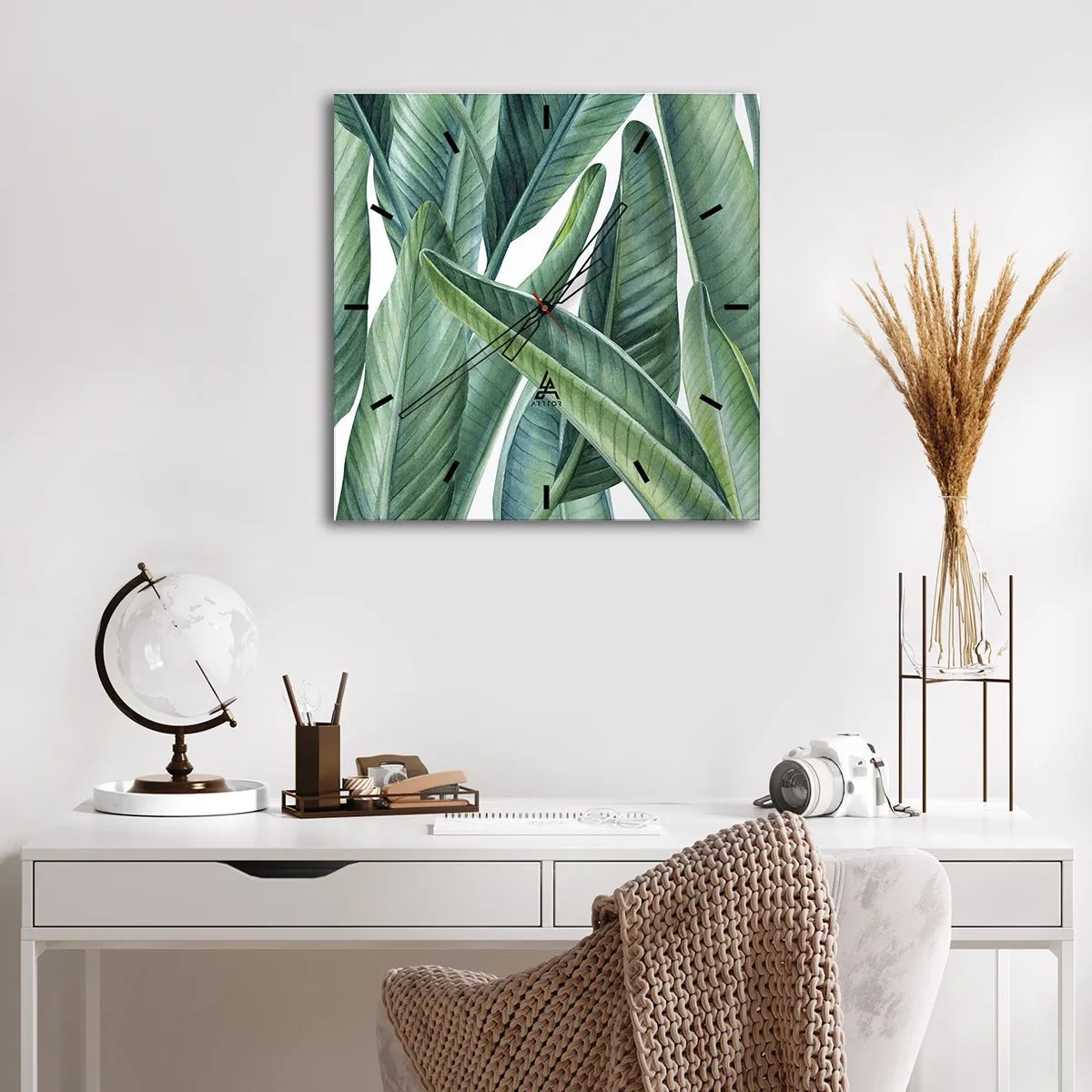 Wandklok - Klok - Groen zelf - 30x30 cm