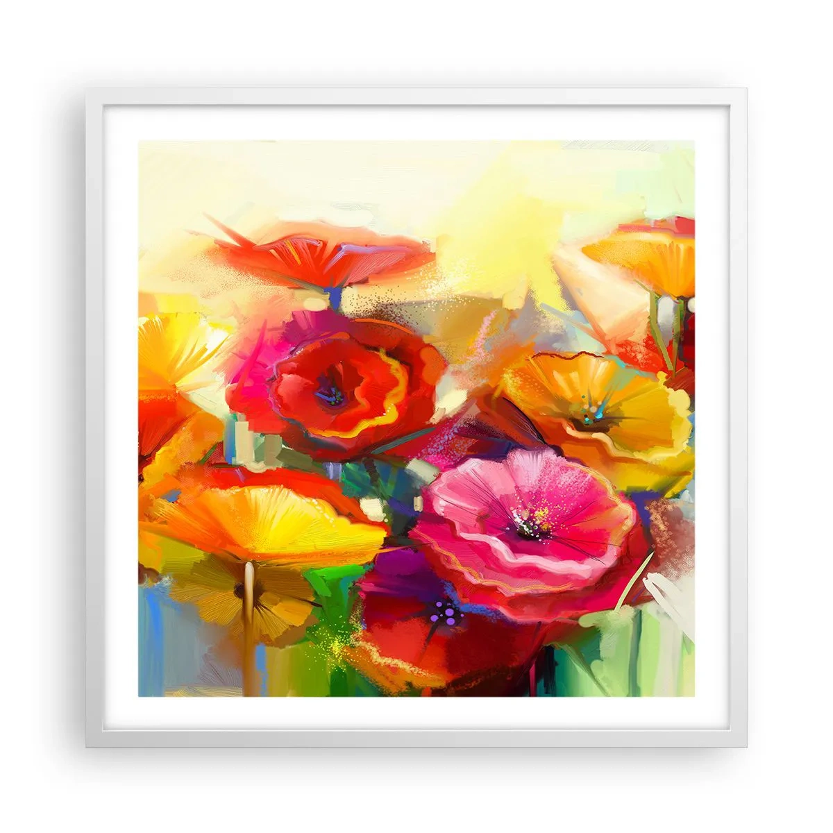 Poster in een witte lijst - Niet alleen rood - 60x60 cm