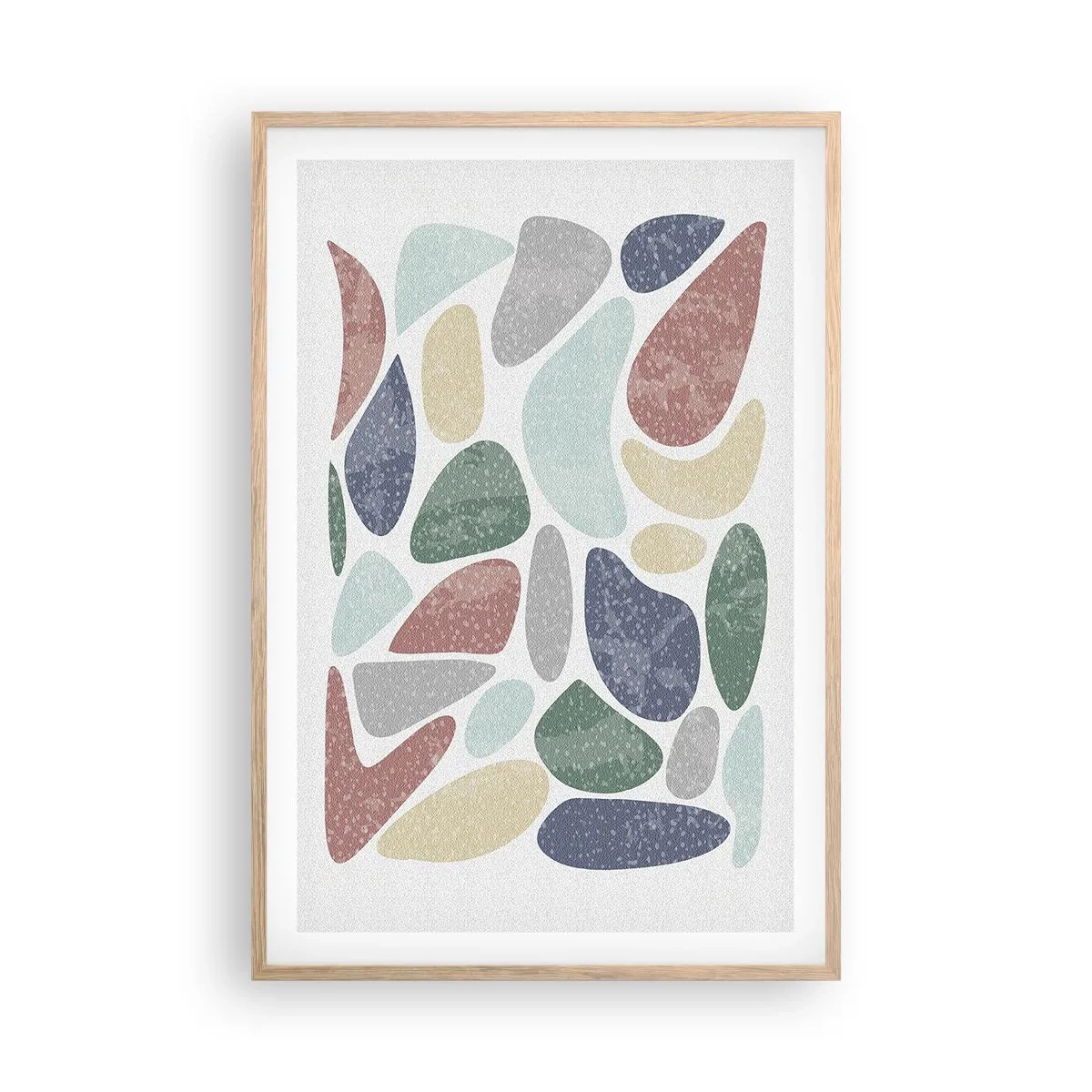 Een poster in een licht eiken lijst - Een mozaïek van poederkleuren - 61x91 cm